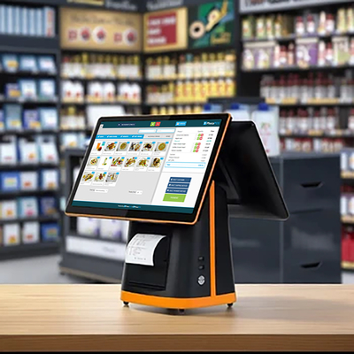 15인치 POS AIO 머신 듀얼 터치 스크린 POS 모니터 - 금전 등록기 운영용, 소매 운영에 적합